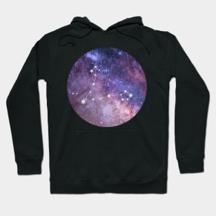 Pisces Sign in the Dark Pink Starry Night Sky Hoodie